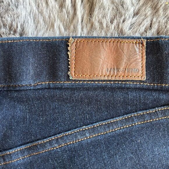 Land's End midrise stretchy cropped dark navy zip 5 pocket denim jeans Various - Picture 8 of 10